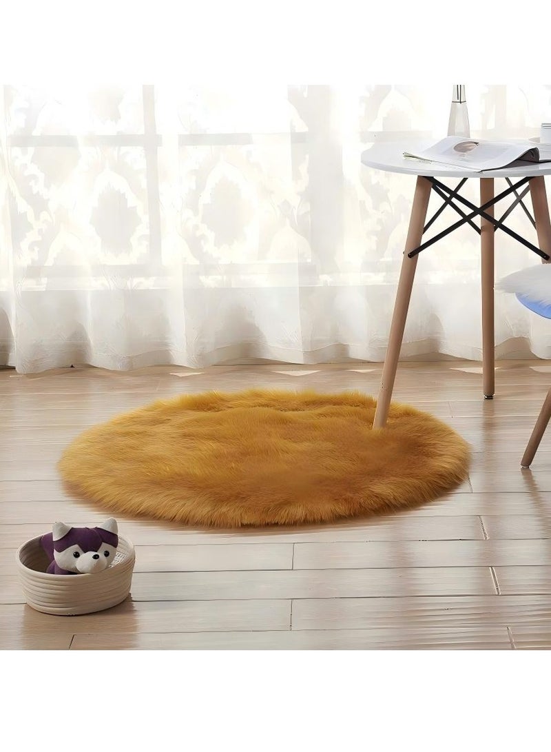 Beautiful Australian Imitation Wool Carpet Round Floor Mat Plush Living Room Coffee Table Carpet Bedroom Floor Mat