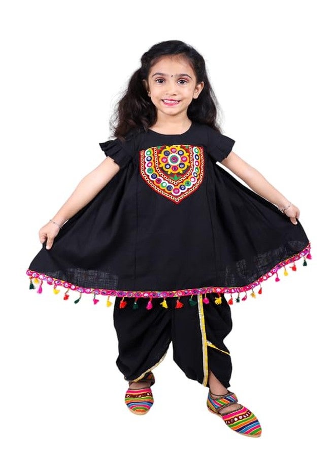 Aglare Small Girls's Embroidered Blouse,Reyon,palazzo set, sets for Girls suit,girls suit salwar,palazzo set, Black Black - Image 1