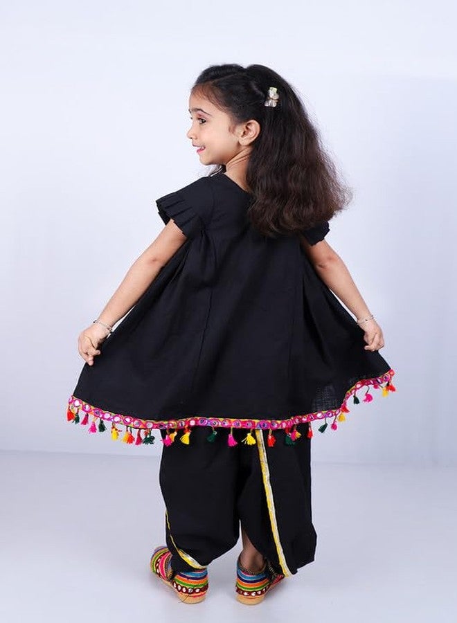 Aglare Small Girls's Embroidered Blouse,Reyon,palazzo set, sets for Girls suit,girls suit salwar,palazzo set, Black Black - Image 2