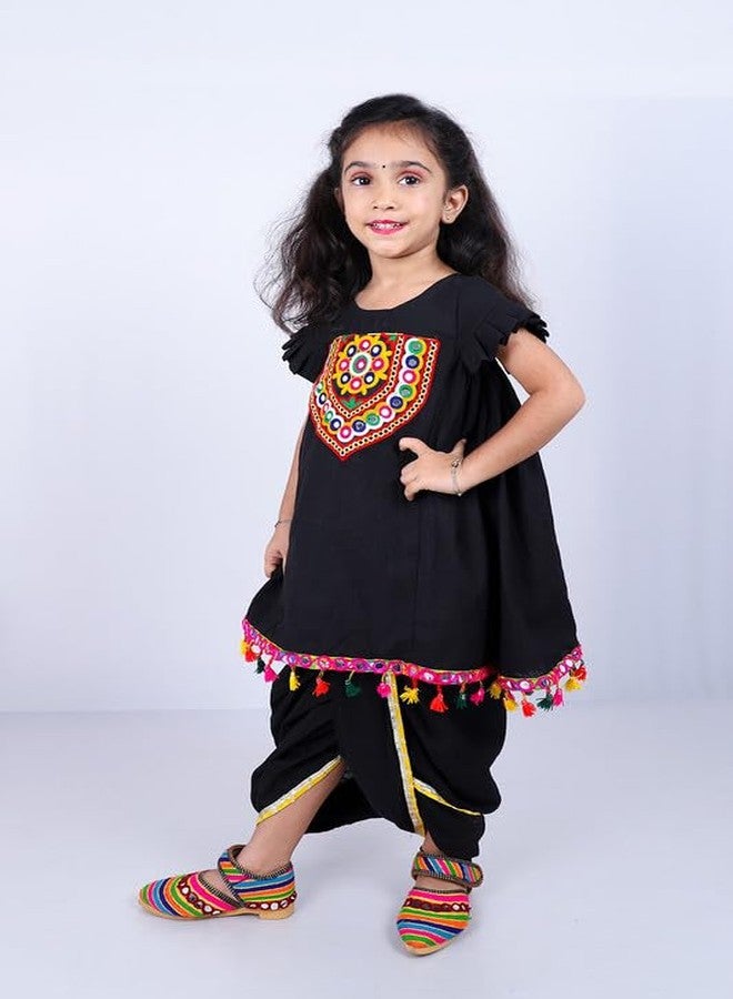 Aglare Small Girls's Embroidered Blouse,Reyon,palazzo set, sets for Girls suit,girls suit salwar,palazzo set, Black Black - Image 3