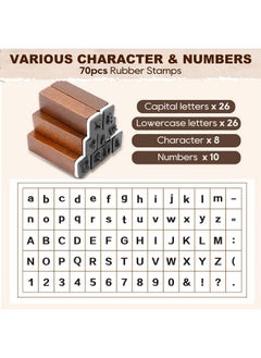 UCEC Letter Stamps, 70Pcs Alphabet Stamps For Clay, Wooden Rubber Letter Number And Symbol Stamp Set For Scrapbooking Supplies Diy Craft Card Making  - Image 5