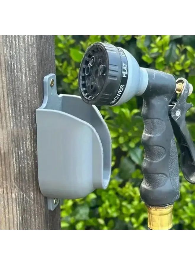 Gray Heavy Duty Wall Mounted Hose Holder With Easy Free Installation Watering Bracket - Image 2