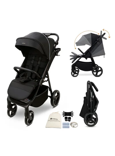 neobreez TETRA Ultra-Compact Lightweight Travel All-Terrain Toddler Baby Stroller, Baby Trolley Pushchair Buggy W/Cup Holder, One Hand Fold Deep&Wide Seat, Waterproof UPF 50+ Canopy, 0-4yrs,  22kg, 3yrs Warranty