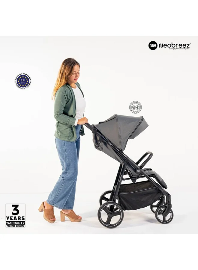 neobreez TETRA Ultra-Compact Lightweight Travel All-Terrain Toddler Baby Stroller, Baby Trolley Pushchair Buggy W/Cup Holder, One Hand Fold Deep&Wide Seat, Waterproof UPF 50+ Canopy, 0-4yrs,  22kg, 3yrs Warranty
