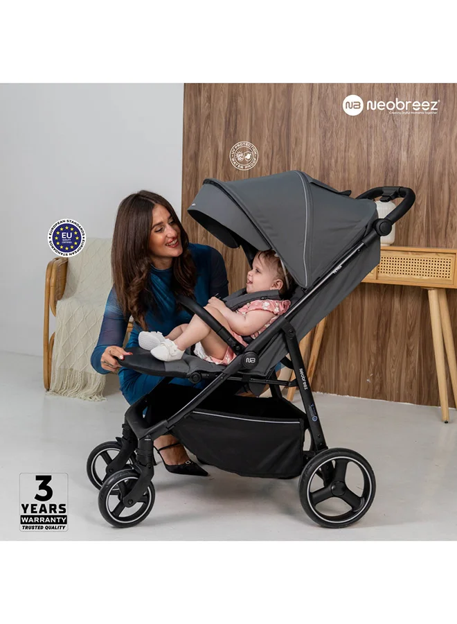 neobreez TETRA Ultra-Compact Lightweight Travel All-Terrain Toddler Baby Stroller, Baby Trolley Pushchair Buggy W/Cup Holder, One Hand Fold Deep&Wide Seat, Waterproof UPF 50+ Canopy, 0-4yrs,  22kg, 3yrs Warranty