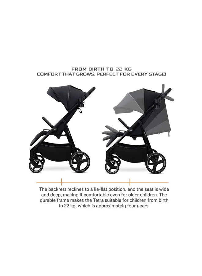 neobreez TETRA Ultra-Compact Lightweight Travel All-Terrain Toddler Baby Stroller, Baby Trolley Pushchair Buggy W/Cup Holder, One Hand Fold Deep&Wide Seat, Waterproof UPF 50+ Canopy, 0-4yrs,  22kg, 3yrs Warranty