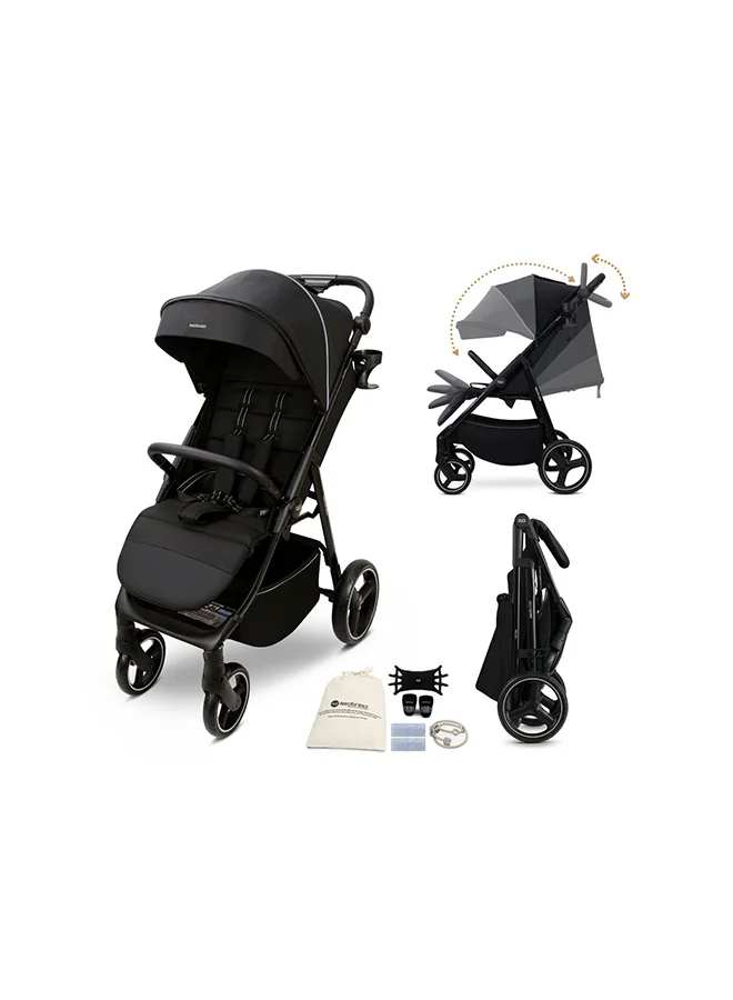 neobreez TETRA Ultra-Compact Lightweight Travel All-Terrain Toddler Baby Stroller, Baby Trolley Pushchair Buggy W/Cup Holder, One Hand Fold Deep&Wide Seat, Waterproof UPF 50+ Canopy, 0-4yrs,  22kg, 3yrs Warranty