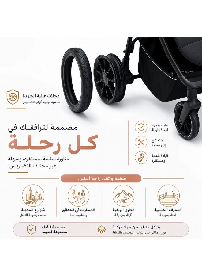 neobreez TETRA Ultra-Compact Lightweight Travel All-Terrain Toddler Baby Stroller, Baby Trolley Pushchair Buggy W/Cup Holder, One Hand Fold Deep&Wide Seat, Waterproof UPF 50+ Canopy, 0-4yrs,  22kg, 3yrs Warranty - Image 3