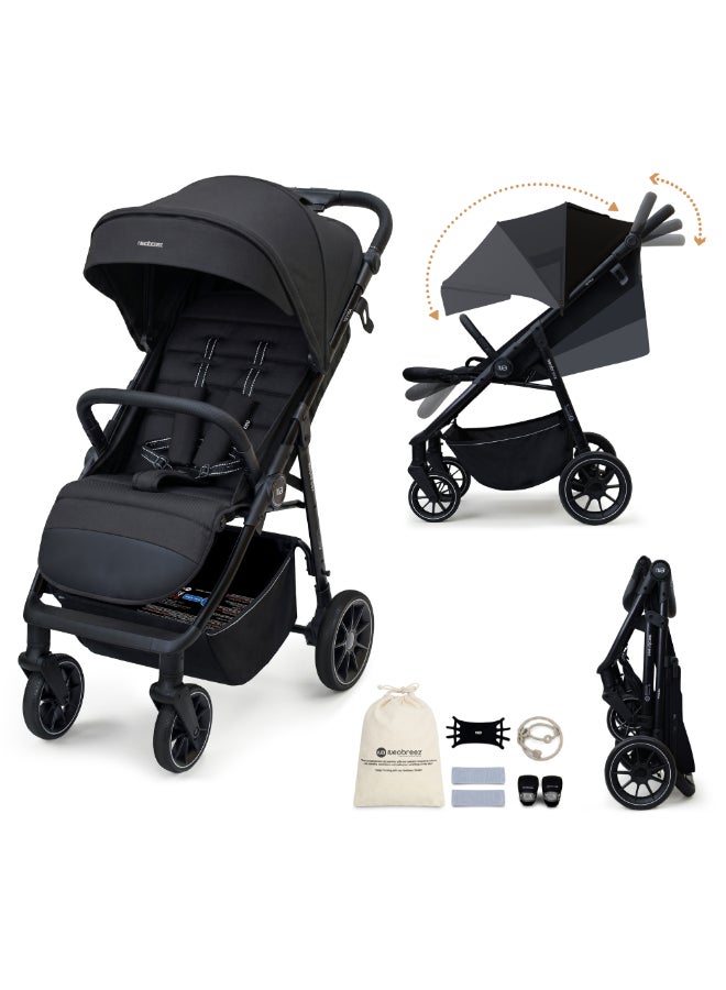 neobreez TETRA Ultra-Compact Lightweight Travel All-Terrain Toddler Baby Stroller, Baby Trolley Pushchair Buggy W/Cup Holder, One Hand Fold Deep&Wide Seat, Waterproof UPF 50+ Canopy, 0-4yrs,  22kg, 3yrs Warranty - Image 1