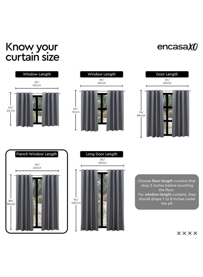 Encasa XO Encasa XO Window Curtain 8 ft Set of 2, Polyester Printed with Rod Pocket, Tie Back, Light-Filtering, Semi Sheer/Transparent Curtains- Kitchen, Bedroom, Living Room (140x244 cm), Dollar White - Image 5