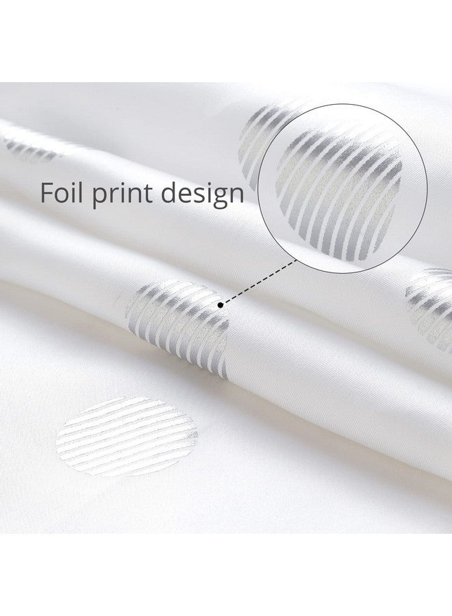 Encasa XO Encasa XO Window Curtain 8 ft Set of 2, Polyester Printed with Rod Pocket, Tie Back, Light-Filtering, Semi Sheer/Transparent Curtains- Kitchen, Bedroom, Living Room (140x244 cm), Dollar White - Image 4
