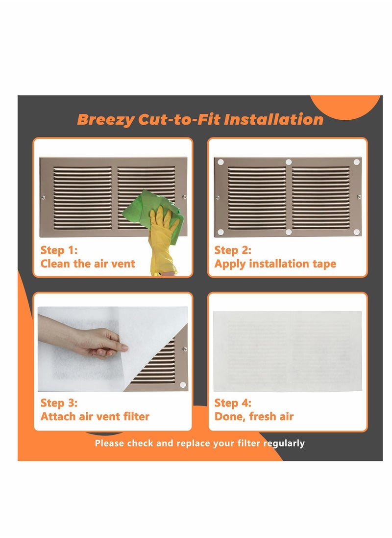 Excefore - Air Vent Register Filters Paper, Anti Dust Net Strainer, Air Condition Filter for Filter Air Conditioner Vent Filtration Dust Odors (10pcs 39 * 34cm) - Image 1
