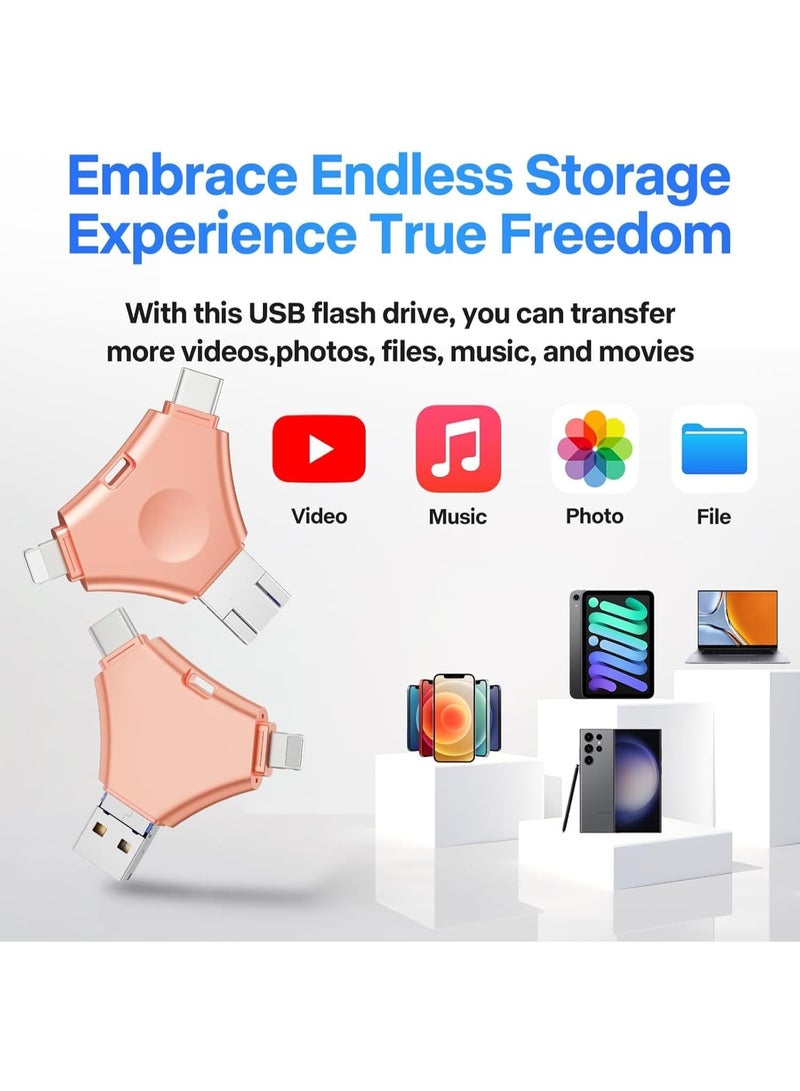 انسجام ذاكرة فلاش USB بسعة 2 تيرابايت، 4 في 1، تدعم تقنية OTG، تتميز بسعة تخزين كبيرة لحفظ المزيد من الصور والفيديوهات، متوافقة مع جميع الأجهزة. - Image 3