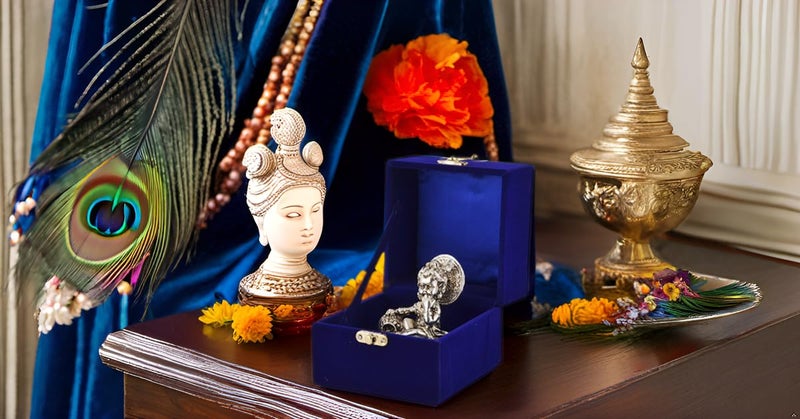 Lavanaya Silver God Idol Laddu Gopal Murti 115 Cm X 10 Cm X 11 Cm Silver Plated Showpiece Idols Gift Krishna Murti Krishna - Image 5