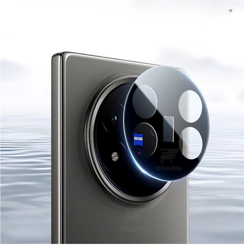 WonRia ® حزمة 1 - واقي زجاج الكاميرا الخلفية لهاتف Vivo X Fold 5 5G [3D بريميوم] - أسود - Image 1