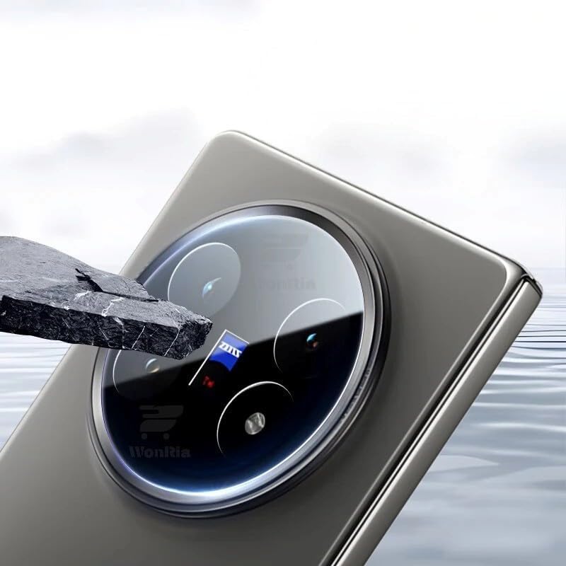 WonRia ® حزمة 1 - واقي زجاج الكاميرا الخلفية لهاتف Vivo X Fold 5 5G [3D بريميوم] - أسود - Image 2