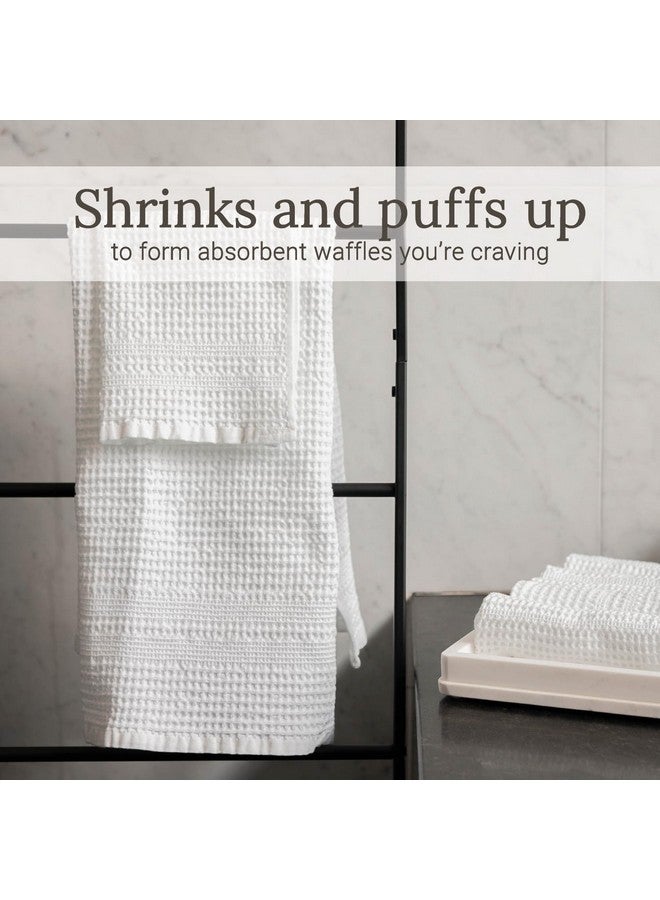 Gilden Tree GILDEN TREE Waffle Towel Set Quick Dry Thin | 2 Bath Towels | 2 Hand Towels | 2 Washcloths, Classic Style (White)  - Image 3