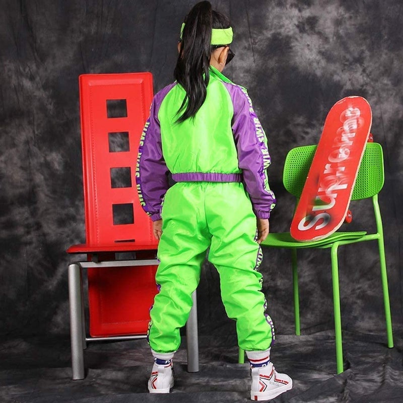 Lolanta Girls Dance Clothing Set  Hip Hop Modern Jazz Team Performance Costume  Girls Dance Wear Sets (Green  7-8) - Image 5