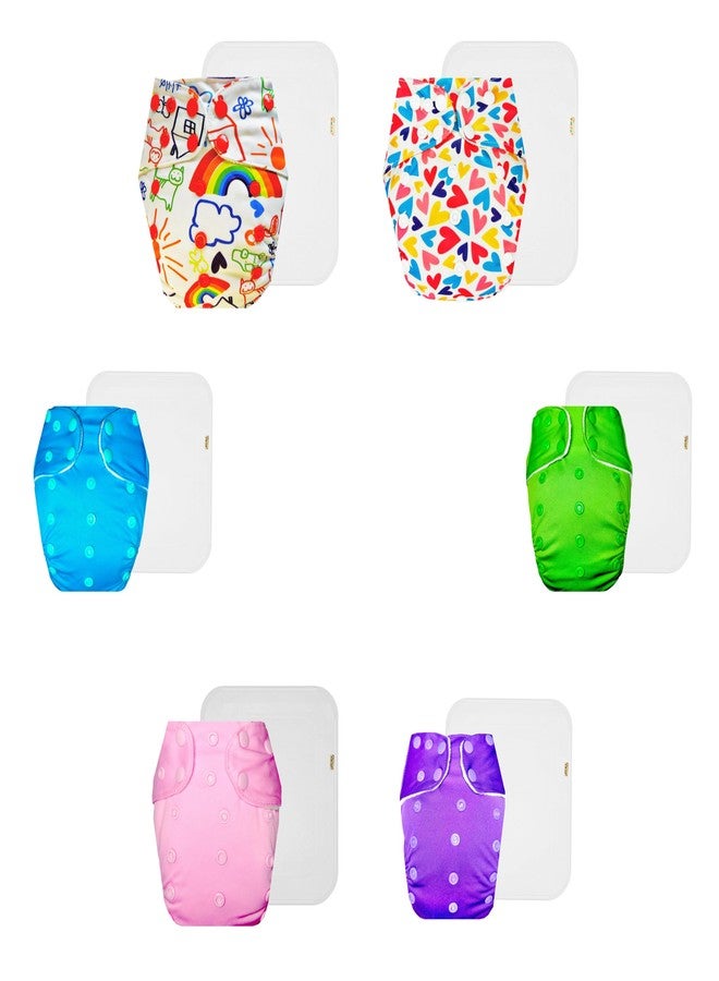 حفاضات دمبلدو القماشية الممتازة مع حشوة قطنية (عبوة من 6) | ناعمة ولطيفة | مانعة للتسرب | مناسبة للسفر | مصممة من قبل الأمهات | من 3 أشهر إلى 3 سنوات | للجنسين - Image 1