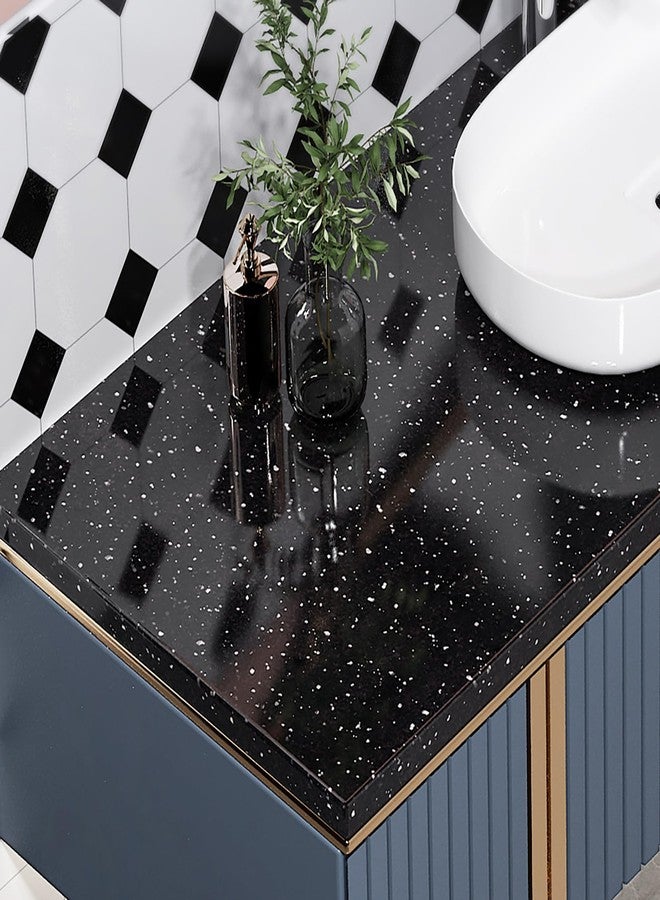 Livelynine Galaxy Black Granite Contact Paper for Countertops Waterproof Marble Countertop Peel and Stick Counter Top Covers Kitchen Wallpaper Self Adhesive Desk Vinyl Wrap Bathroom Sticker 15.8x78.8 - Image 4