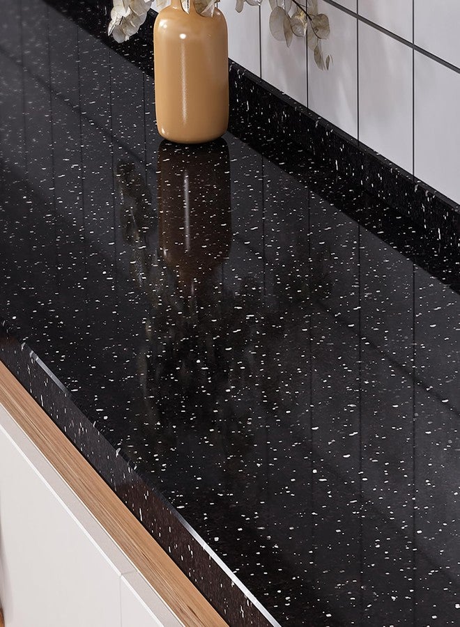 Livelynine Galaxy Black Granite Contact Paper for Countertops Waterproof Marble Countertop Peel and Stick Counter Top Covers Kitchen Wallpaper Self Adhesive Desk Vinyl Wrap Bathroom Sticker 15.8x78.8 - Image 2