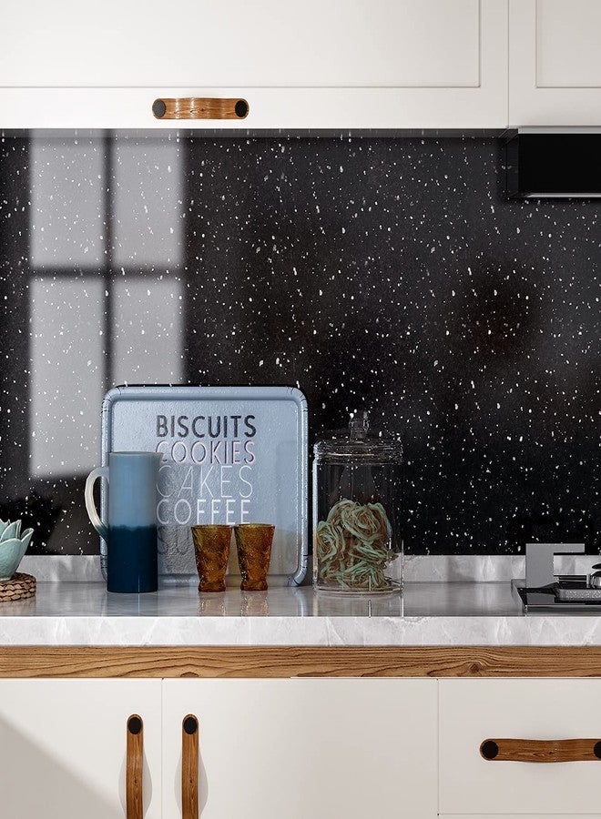 Livelynine Galaxy Black Granite Contact Paper for Countertops Waterproof Marble Countertop Peel and Stick Counter Top Covers Kitchen Wallpaper Self Adhesive Desk Vinyl Wrap Bathroom Sticker 15.8x78.8 - Image 3
