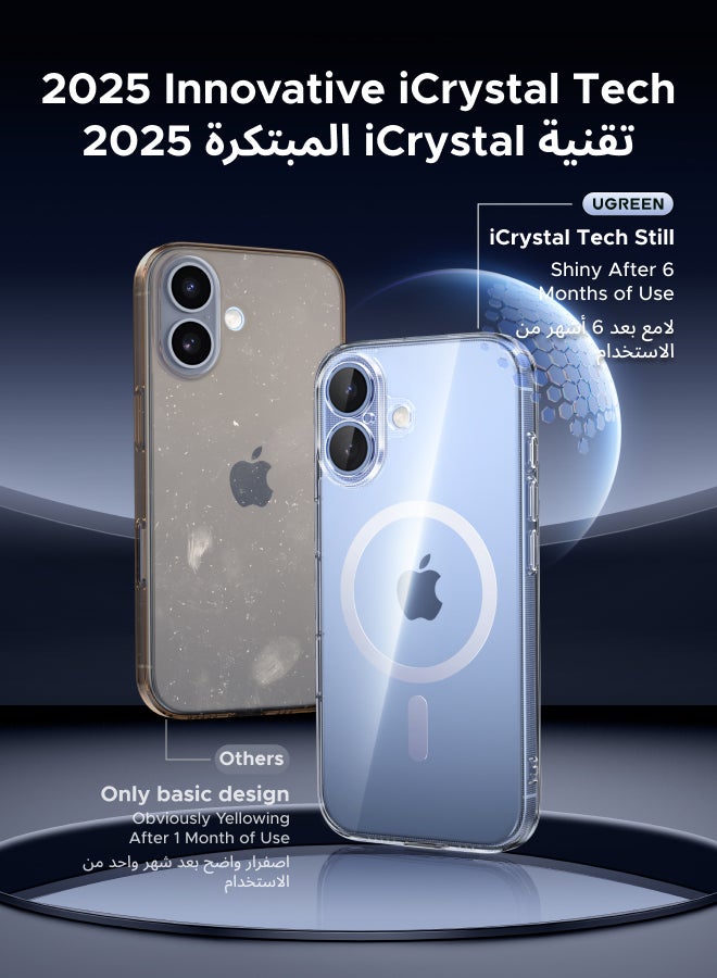 يو جرين كفر ايفون 17 Magsafe مغناطيسي قوي مع زر مصراع مطور ومؤخر للاصفرار جراب ايفون 17 حماية عسكرية مقاومة للخدش جراب هاتف 17 مغناطيسي متوافق مع ملحق ماجسيف - Image 3