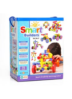 Ekta EKTA Smart Builders Building Blocks Set-3, Building Blocks for Kids, Block Game for Kids (Multicolor, Big Size) - 75 Pieces  - Image 4