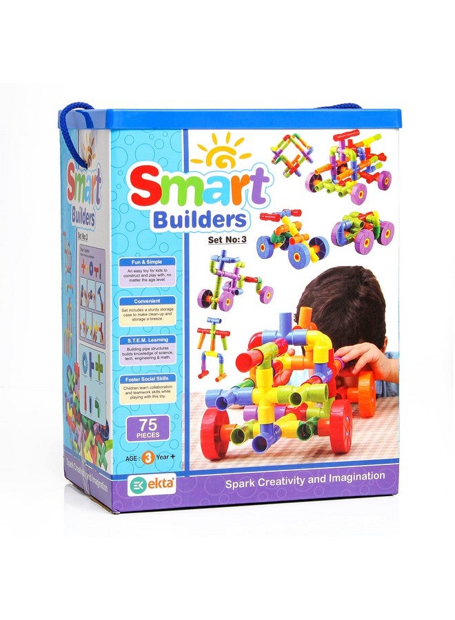 EKTA Smart Builders Building Blocks Set-3, Building Blocks for Kids, Block Game for Kids (Multicolor, Big Size) - 75 Pieces - Image 4