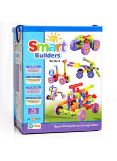Ekta EKTA Smart Builders Building Blocks Set-3, Building Blocks for Kids, Block Game for Kids (Multicolor, Big Size) - 75 Pieces  - Image 5