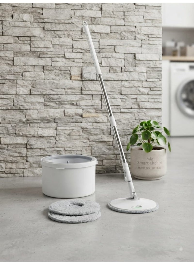 Smart Kitchen 360° self-wrinkling rotating mop with double cleaning bucket and microfiber cloths, with 3 pads - Image 5