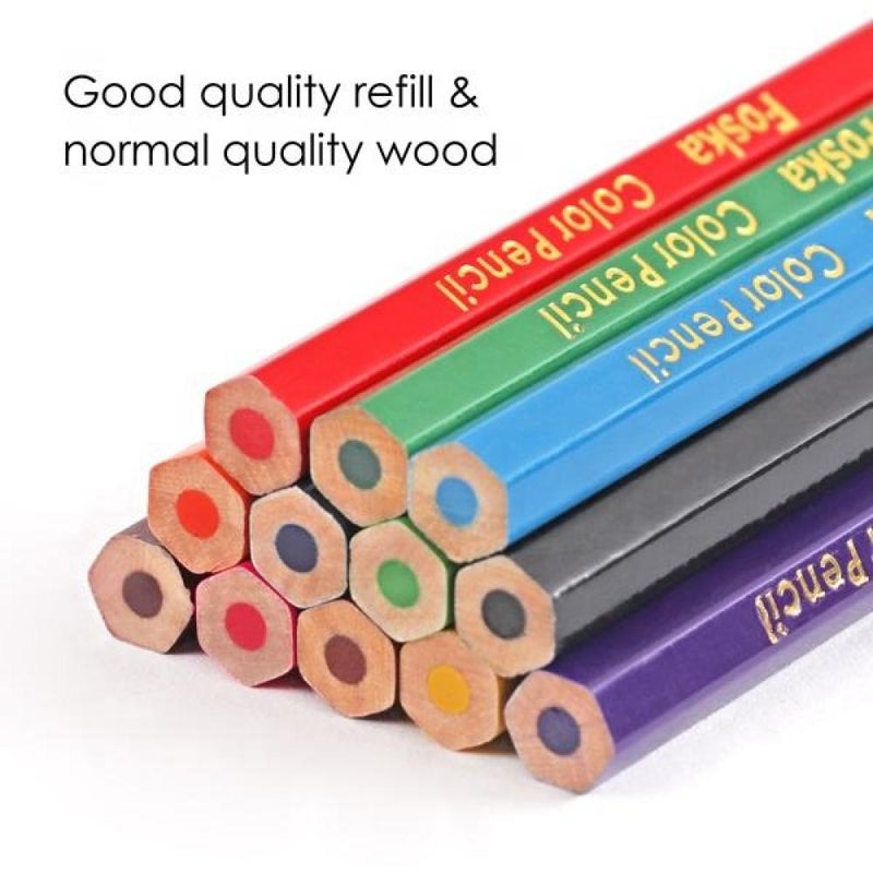 Foska Hexagonal Colored Wooden Pencils 7 inch - 24 Pack - Image 3