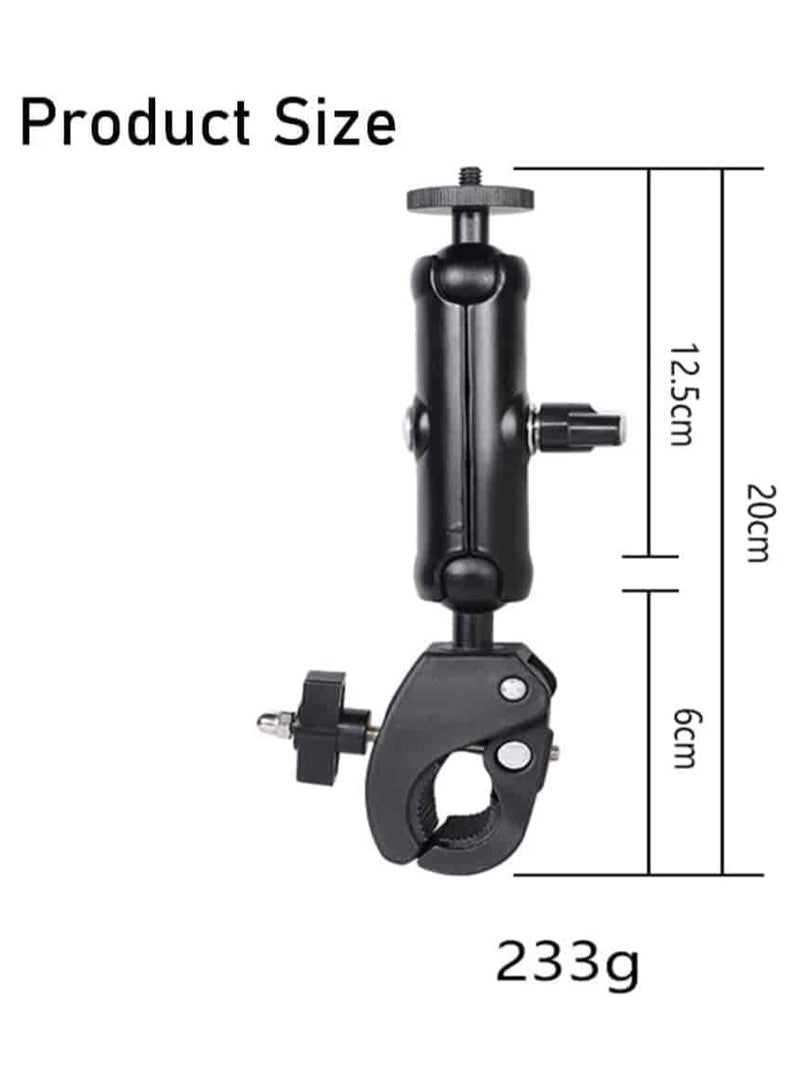 Anmi Motorcycle Mount for Insta360 One X3 , One X2 ,One RS,One R,GoPro Hero, Double Ball Handlebar Mount for Action Camera (Black)  - Image 2