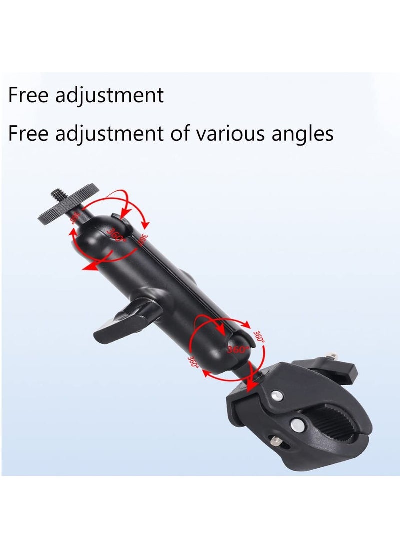Anmi - Motorcycle Mount for Insta360 One X3 , One X2 ,One RS,One R,GoPro Hero, Double Ball Handlebar Mount for Action Camera (Black) - Image 1