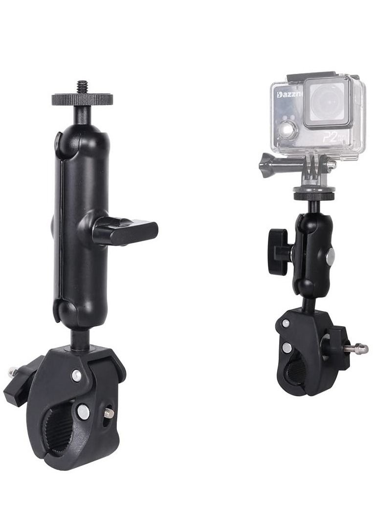 Anmi - Motorcycle Mount for Insta360 One X3 , One X2 ,One RS,One R,GoPro Hero, Double Ball Handlebar Mount for Action Camera (Black) - Image 1