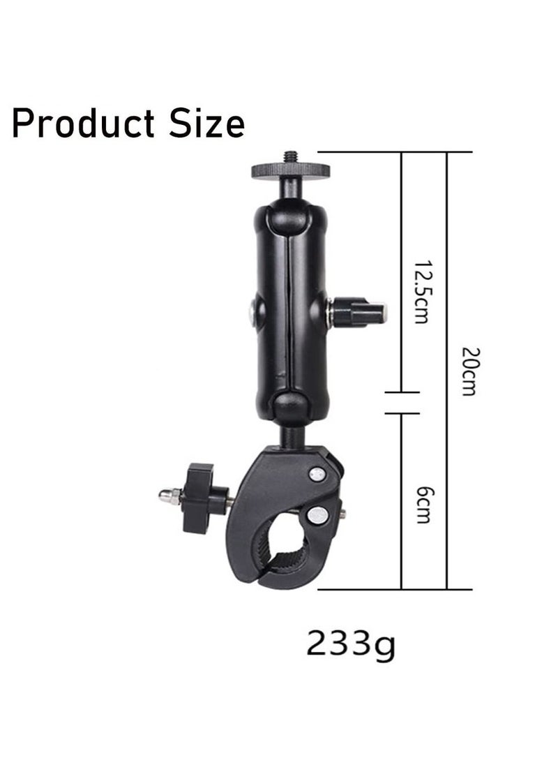 Anmi - Motorcycle Mount for Insta360 One X3 , One X2 ,One RS,One R,GoPro Hero, Double Ball Handlebar Mount for Action Camera (Black) - Image 1