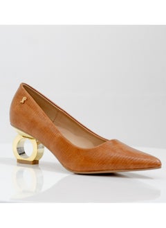 LAMARAPARIS Orchid pointy court on 6cm special circle heel camel  - Image 1