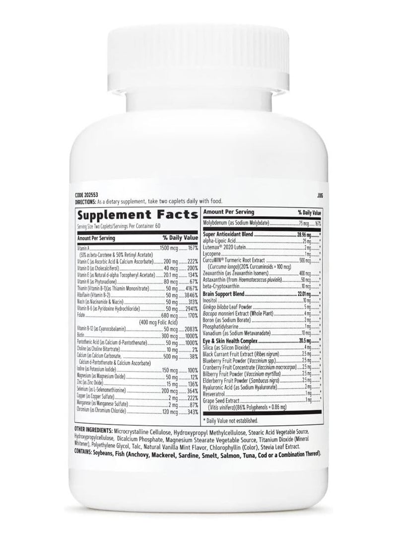 GNC Women'S Multivitamin 50 Plus Supports Bone Eye Memory Brain And Skin Health With Vitamin D Calcium And B12 120 Caplets - Image 3