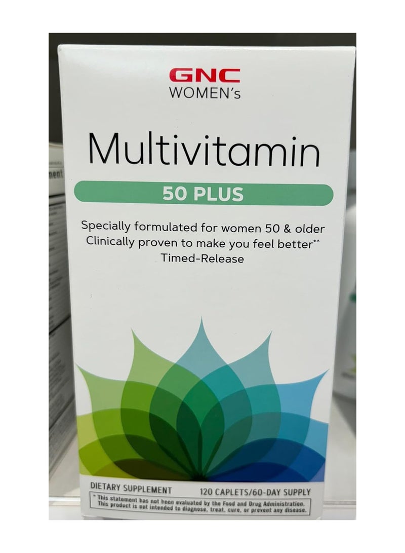 GNC Women'S Multivitamin 50 Plus Supports Bone Eye Memory Brain And Skin Health With Vitamin D Calcium And B12 120 Caplets - Image 5