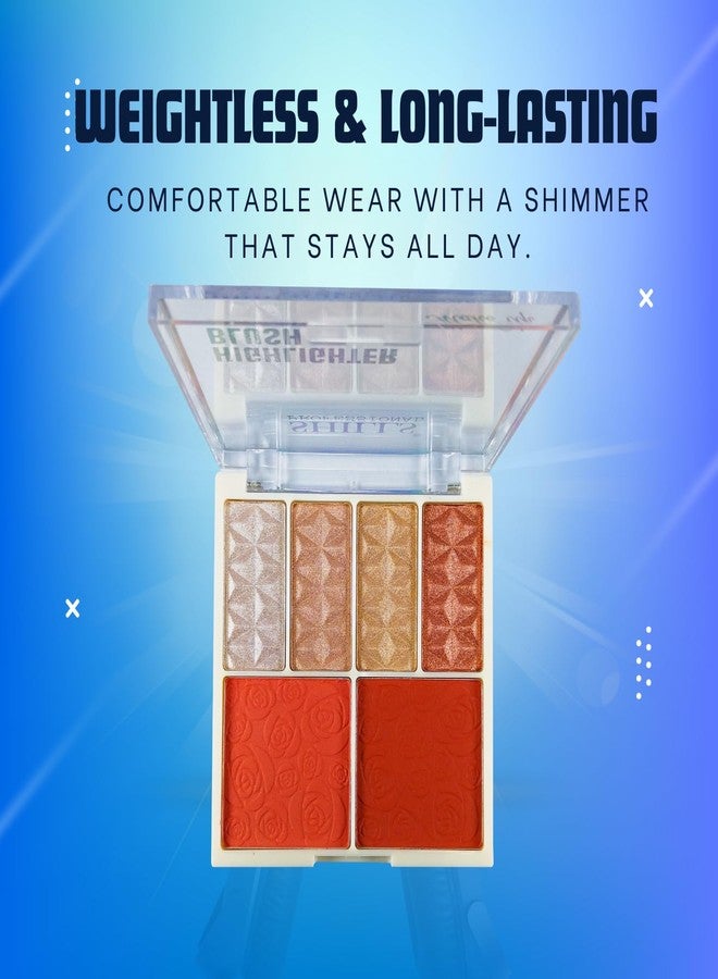 Bold Byte أحمر خدود احترافي مع باليت إضاءة بستة ألوان، باليت إضاءة وأحمر خدود مخبوزة، طقم مكياج عالي الدقة بألوان لامعة ومطفية، توهج يدوم طويلاً للنساء والفتيات - Image 3