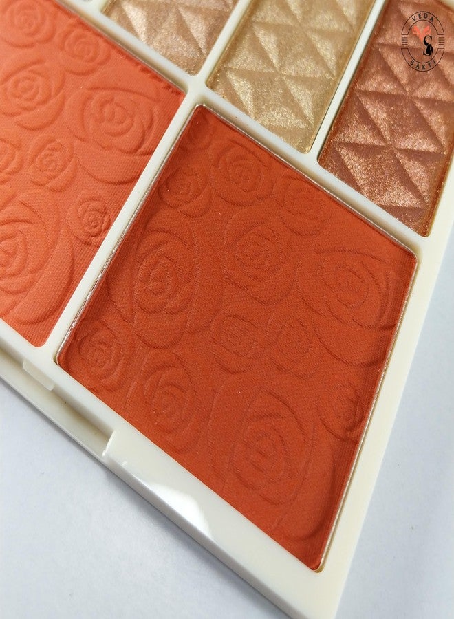 Bold Byte أحمر خدود احترافي مع باليت إضاءة بستة ألوان، باليت إضاءة وأحمر خدود مخبوزة، طقم مكياج عالي الدقة بألوان لامعة ومطفية، توهج يدوم طويلاً للنساء والفتيات - Image 5