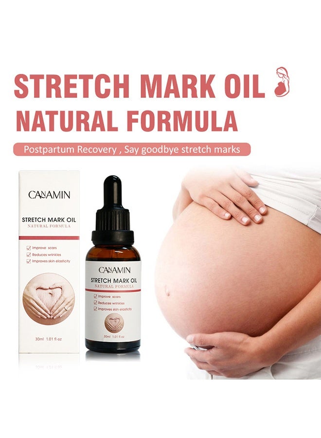 CANAMIN Stretch Mark Oil 30ml, Improve Scars, Uneven Skin Tone in Both Light and Dark Skin, Reduces Wrinkles, Improves Skin Elasticity, Natural Formula - Image 4