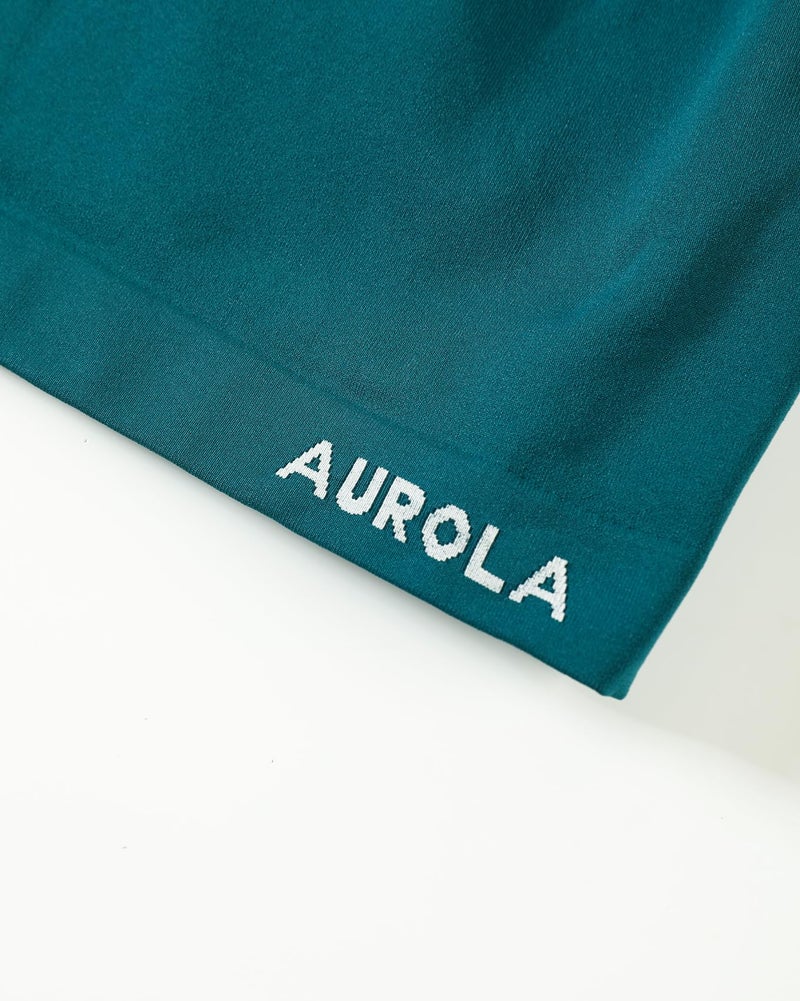 AUROLA توب رياضي طويل بأشرطة للنساء من AUROLA، حمالات صدر مبطنة قابلة للإزالة، توب بدون أكمام لليوغا في صالة الألعاب الرياضية، لون أزرق داكن، مقاس M - Image 5