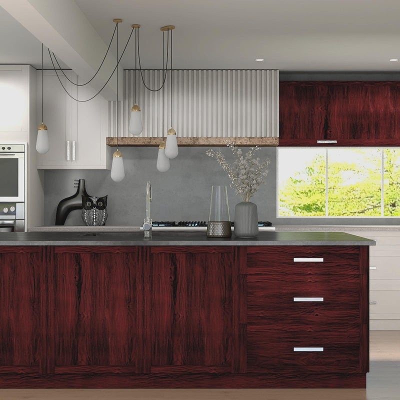 Kitico Red Brown Wooden Grain Peel and Stick Wallpaper, Removable Contact Paper, Self Adhesive Waterproof Wood Look Wall Paper for Bedroom, Living Kitchen Cabinets and Furniture 17.7" x 80" - Image 5