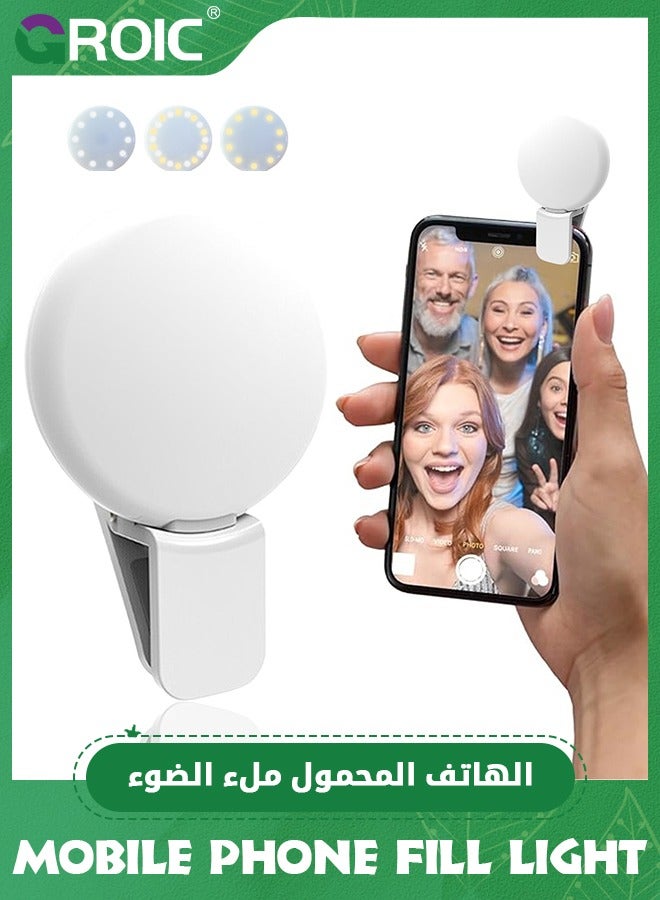 GROIC Clip on Light, Rechargeable Selfie Fill Light, Portable Selfie Ring Light with Adjustable Light Modes, Video Conference Light for iPhone, Laptop, iPad, Zoom Meeting, Make up, Video - Image 1