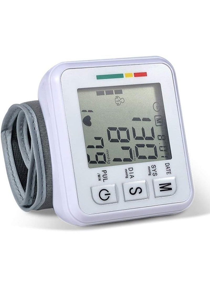 Digital Wrist Blood Pressure Monitor with Large LCD Display Heart Rate Measurement 99 Reading Memory Adjustable Wrist Cuff One Button Operation - Image 1
