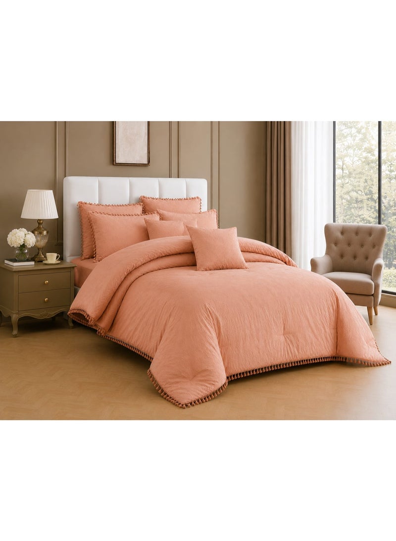 8-piece summer jacquard bedspread set with elegant lace – comfort and style to suit all decors - Image 1
