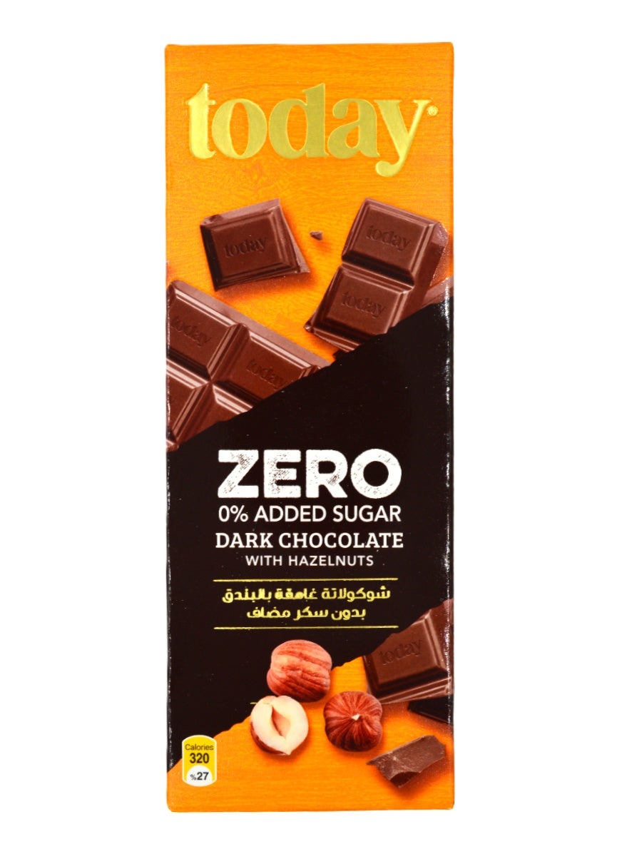 Today Zero Sugar Dark Chocolate with Hazelnut 60g