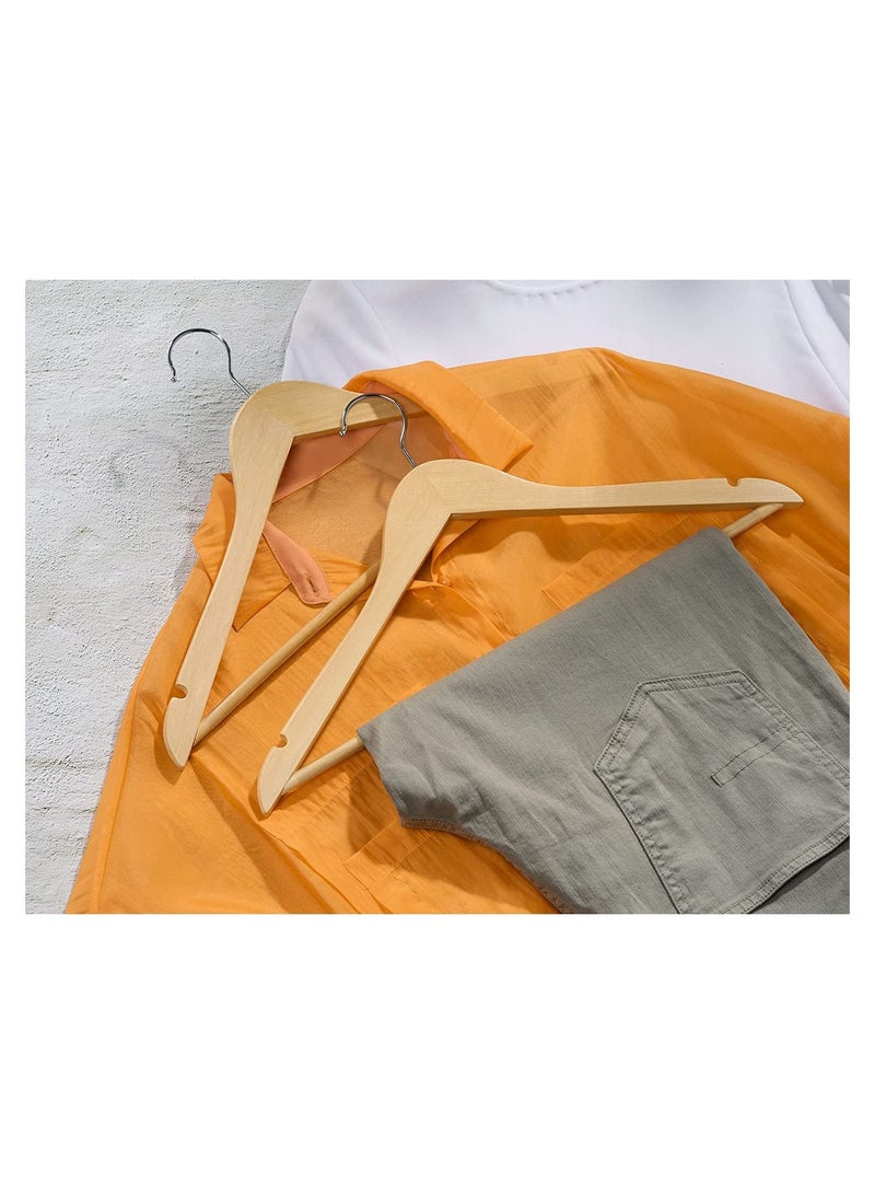 Amber Home Solid Wooden Suit Coat Hanger with Non Slip Pant Bar Dress Hanger with 360 Degree Swivel Hook Pack of 20 - Image 4