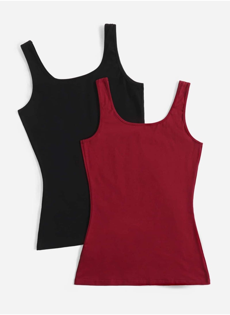 Mesery - Bundle Of Two Comfortable Scoop Neck Undershirt - Image 1